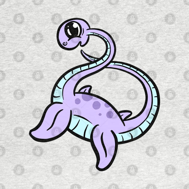 Cute plesiosaurus diplodocus dinosaur cartoon character by Squeeb Creative